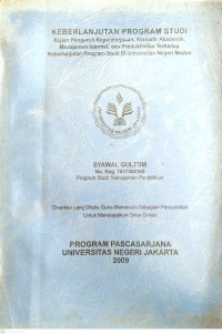 Image of Keberlanjutan Program Studi : Kajian Pengaruh Kepemimpinan, Atmosfir Akademik, Manajemen Internal dan Produktivitas Terhadap Keberlanjutan Program Studi di Universitas Negeri Medan
