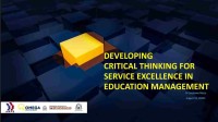 Image of Developing Critical Thinking For Service Excellence In Education Management